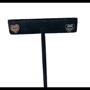 Silver heart stud earrings womens Heart earrings